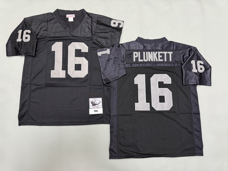 Men 2025 Nike Oakland Raiders #16 Plunkett black Throwback Limited NFL Jersey style 001->oakland raiders->NFL Jersey
